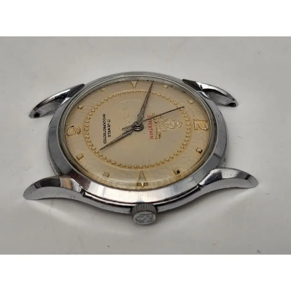 Vtg Sandoz Superthin 17 Jewels Guilloché Dial Waterproof - Runs, Needs Service